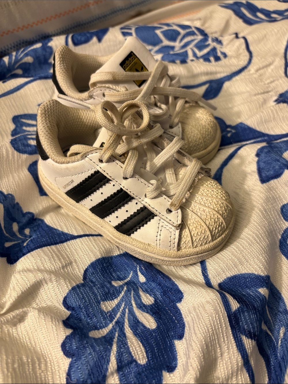 adidas Kids White and Black Classic Superstar Sneakers